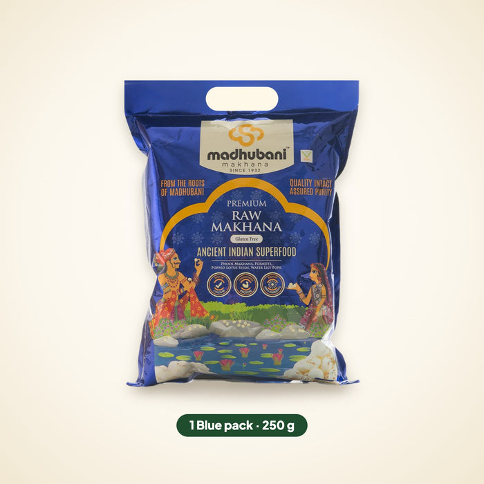 Premium Raw Makhana — Blue (4+ Sutta)