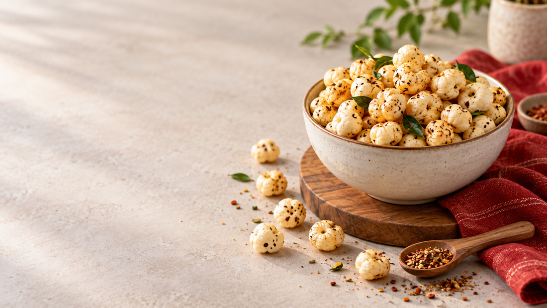 Assorted roasted makhana snack ideas for easy makhana recipes
