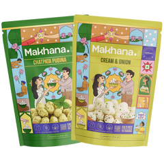 Chatpata Pudina + Cream & Onion Roasted Makhana Combo Pack