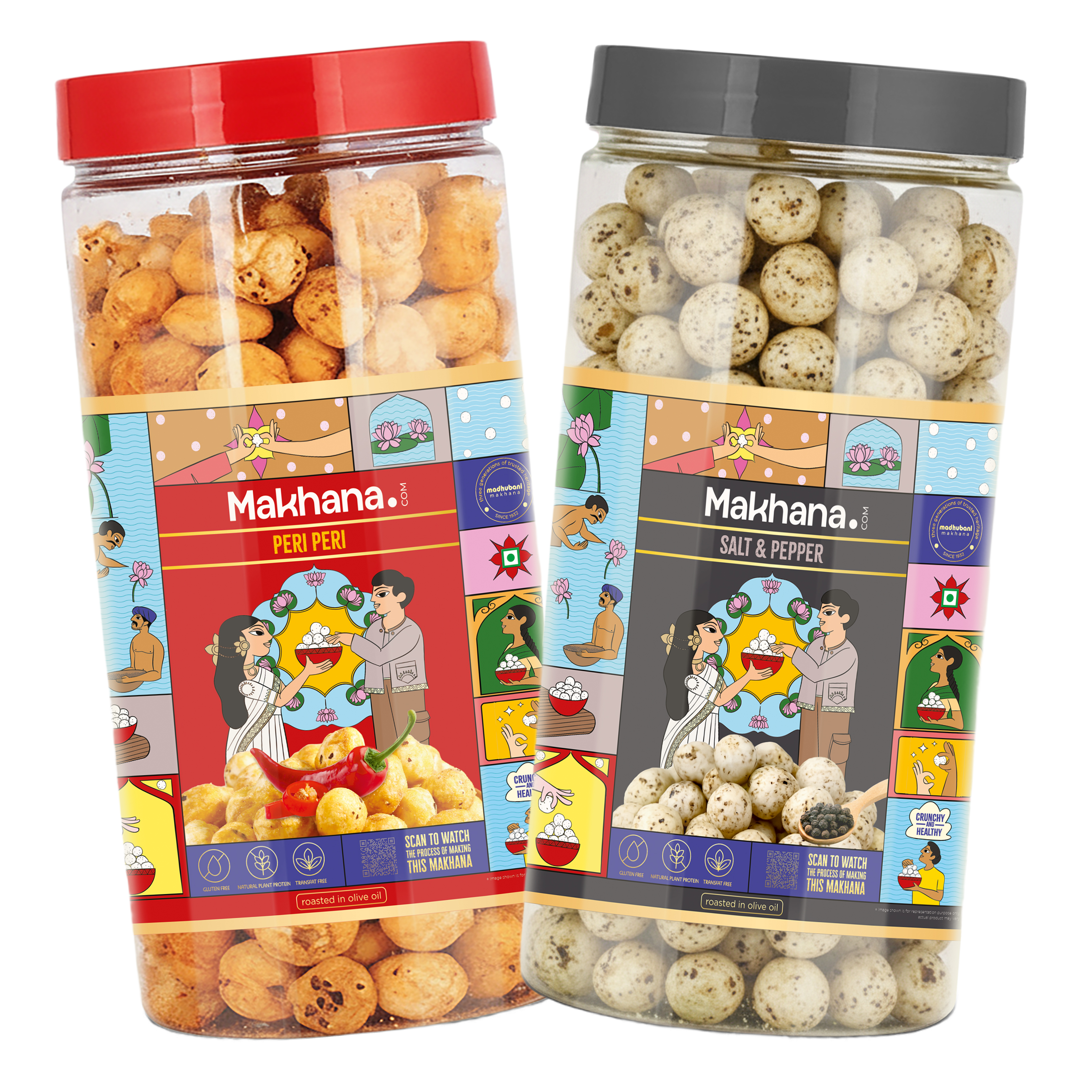 Peri Peri & Salt & Pepper Roasted Makhana Combo Pack