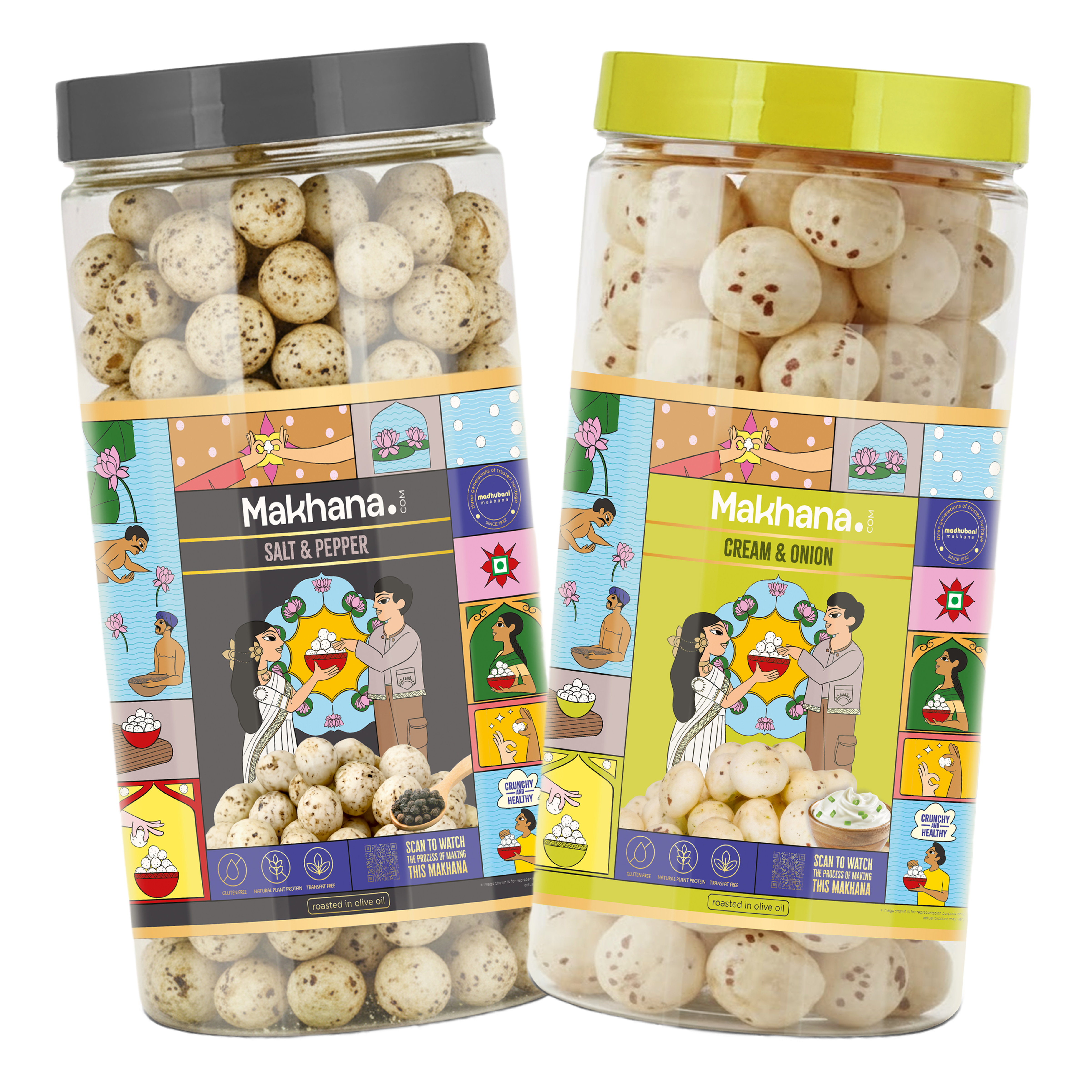 Salt & Pepper + Cream & Onion Roasted Makhana Combo
