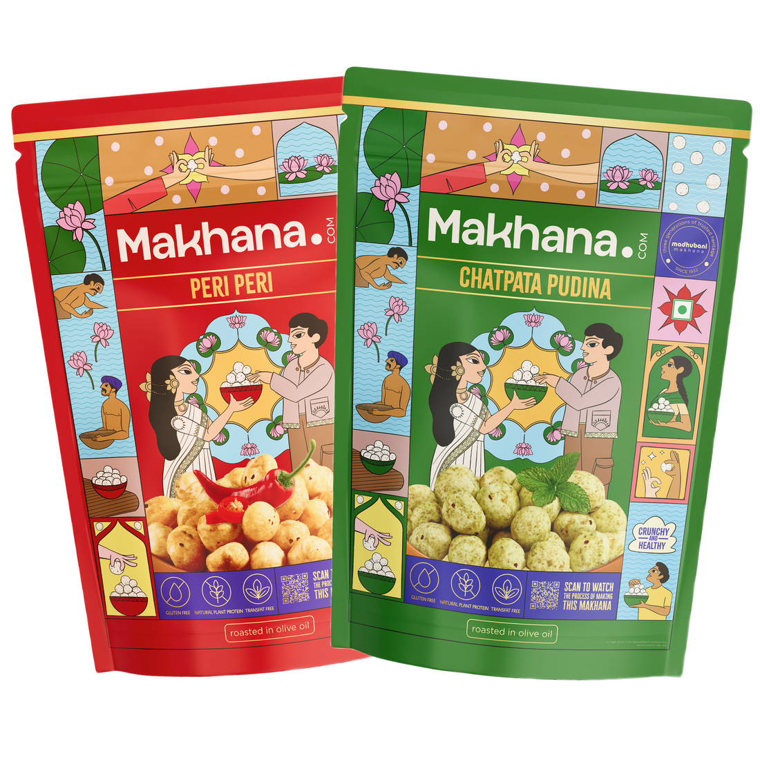 Peri Peri + Chatpata Pudina Roasted Makhana Combo Pack