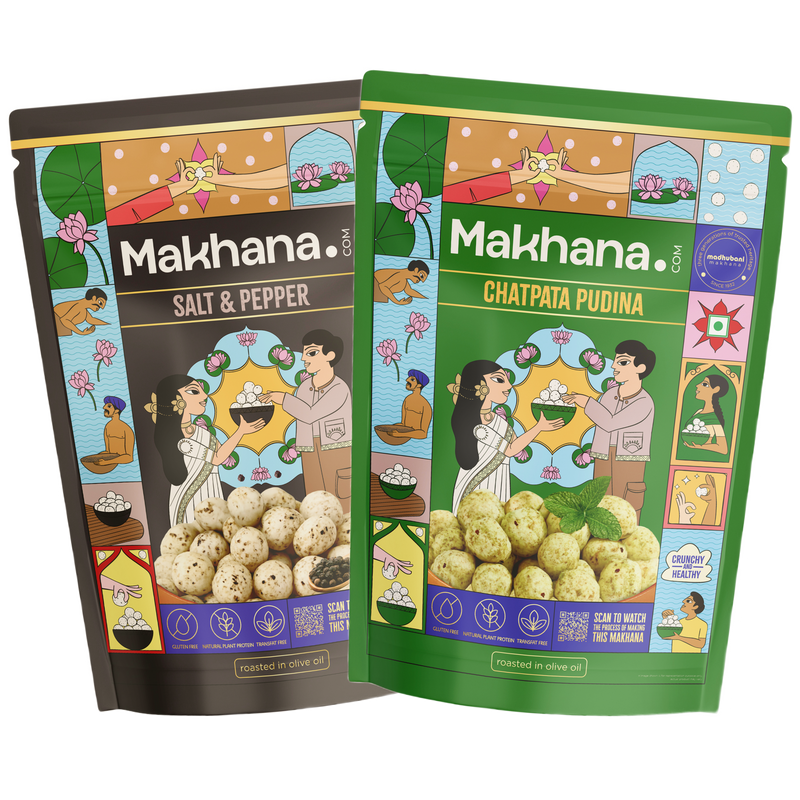 Salt & Pepper + Cream & Onion Roasted Makhana Combo