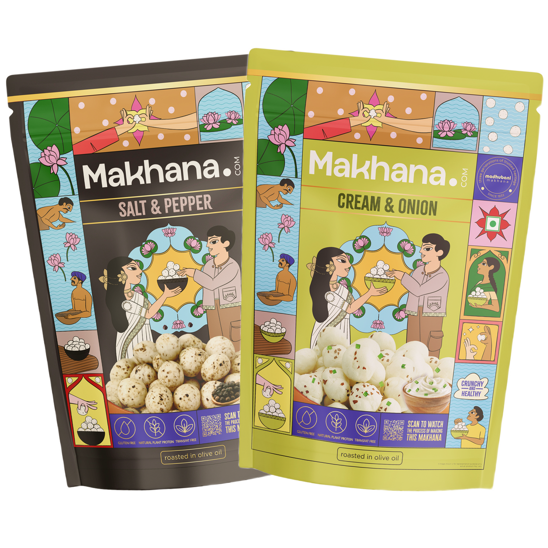 Salt & Pepper + Cream & Onion Roasted Makhana Combo
