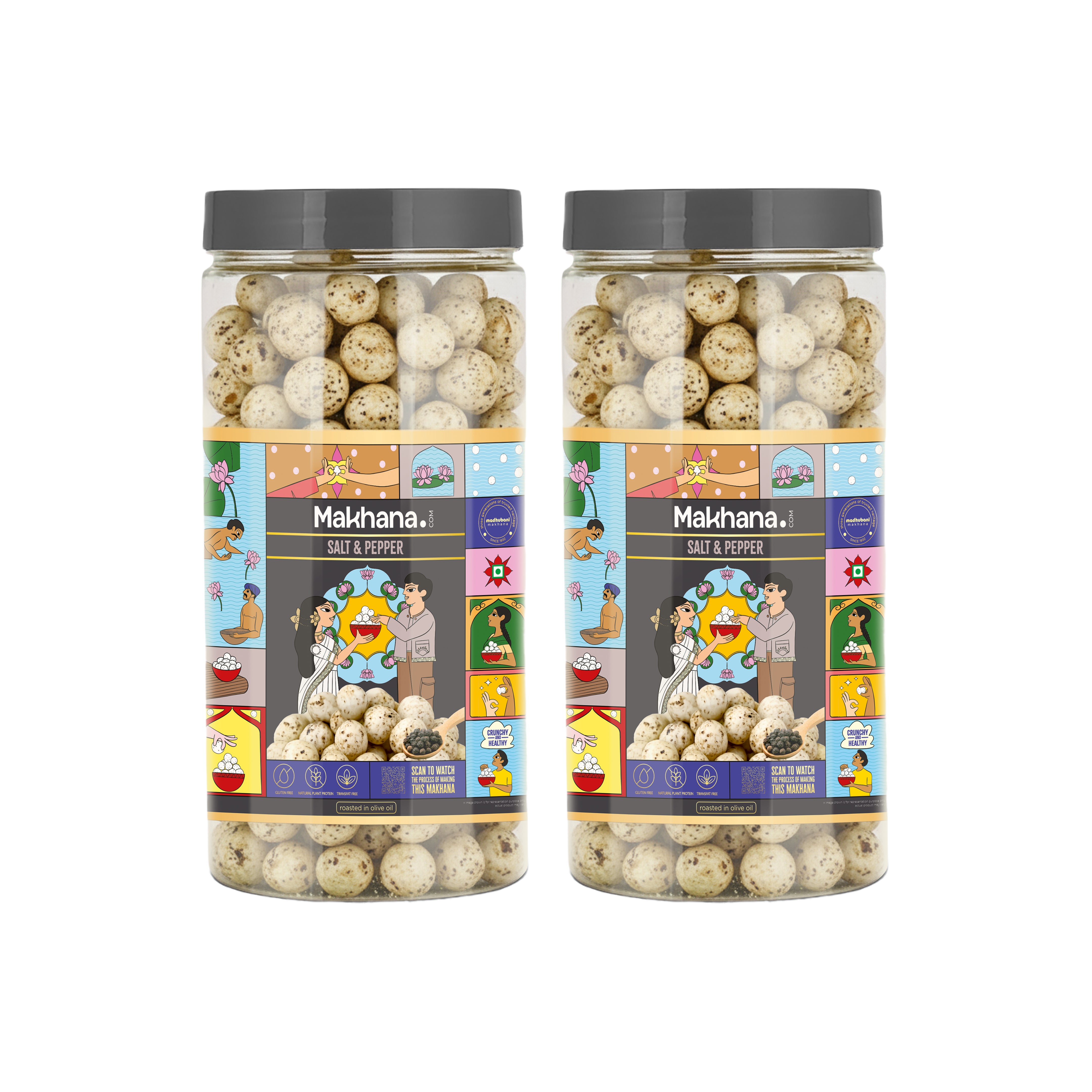 Salt & Pepper Roasted Makhana (Olive Oil Roasted)