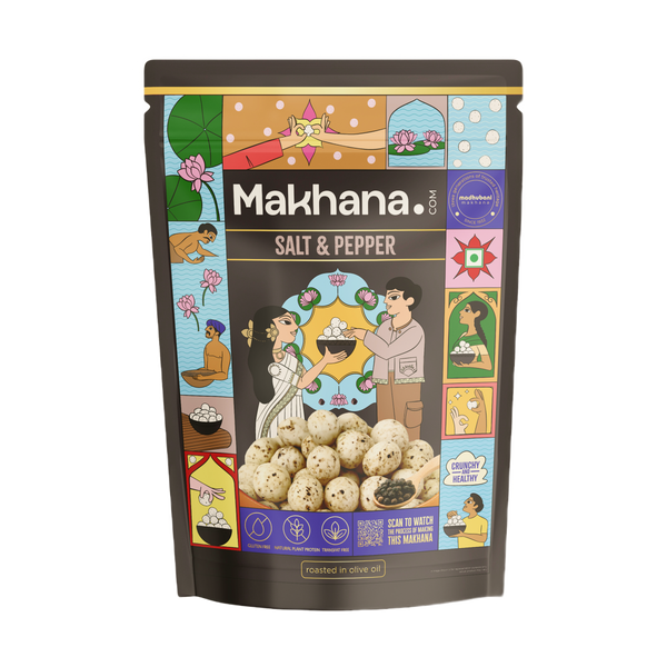 Salt & Pepper Roasted Makhana (Olive Oil Roasted)