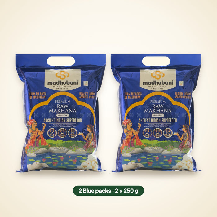 Premium Raw Makhana — Blue (4+ Sutta)