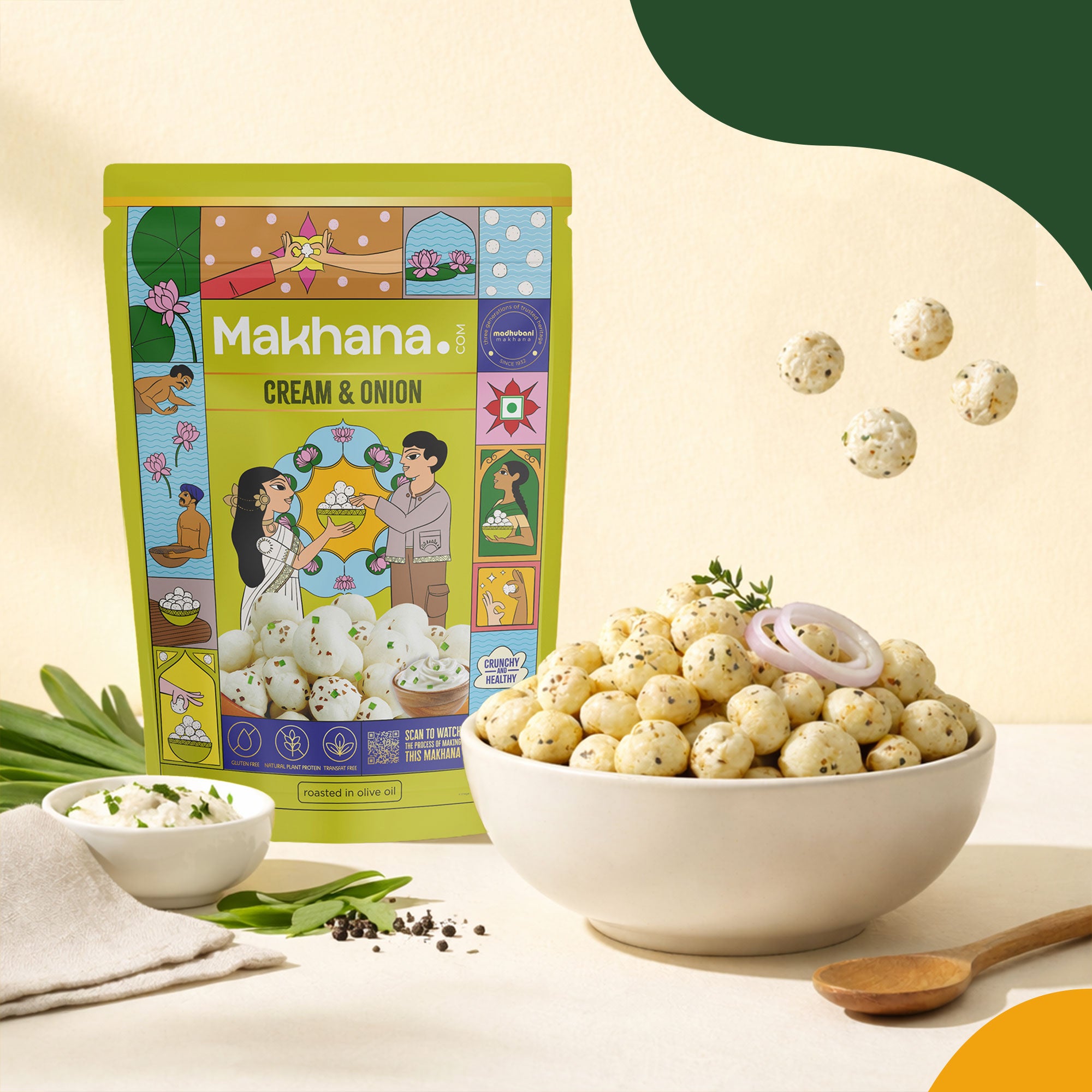Cream & Onion Roasted Makhana (Olive Oil Roasted)