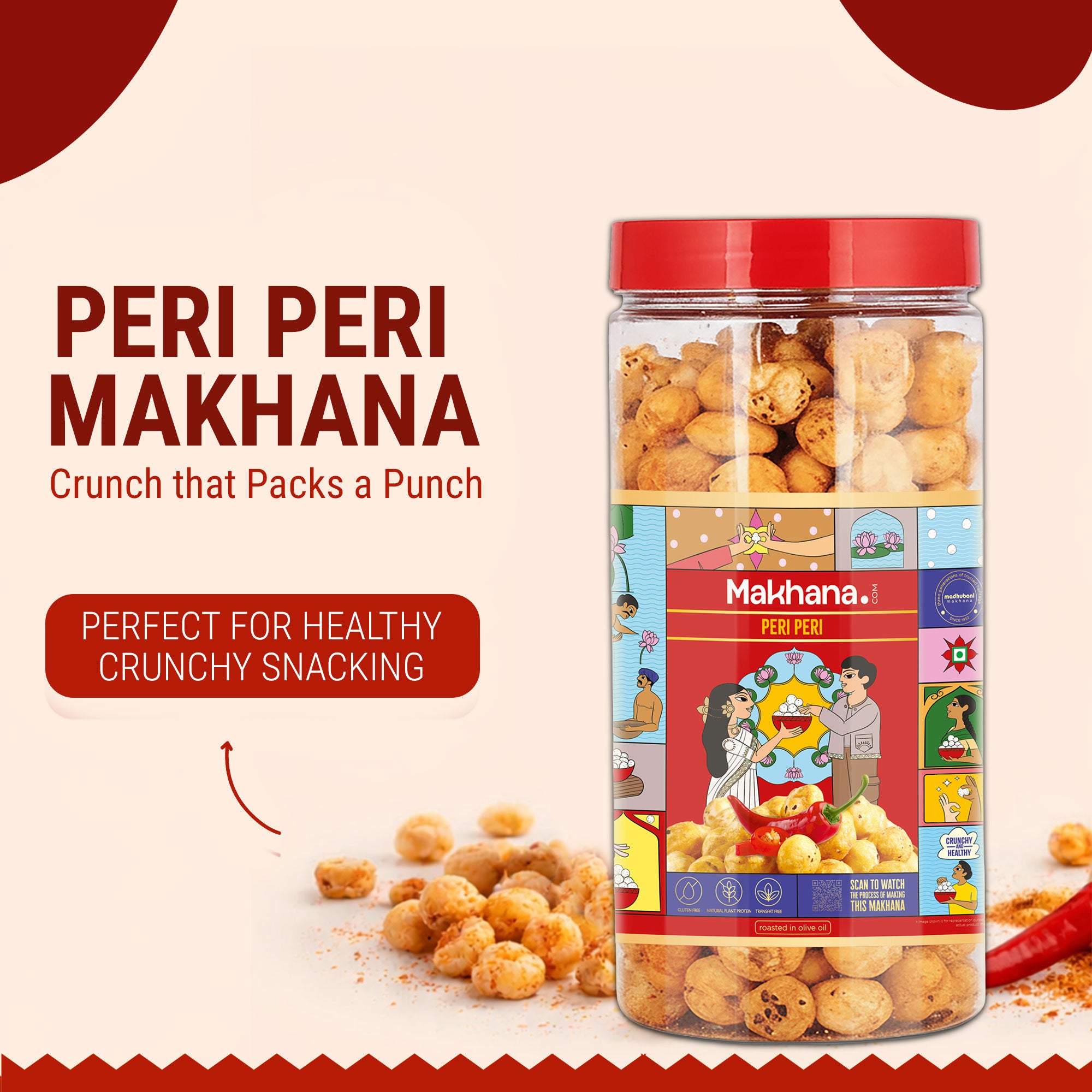 Peri Peri Roasted Makhana(Olive Oil Roasted)