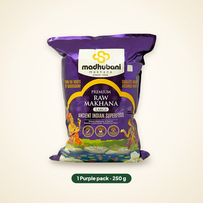 Premium Raw Makhana — Purple (5+ Sutta)