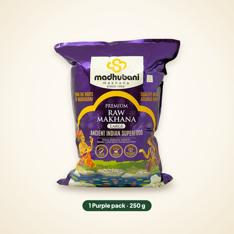 Premium Raw Makhana — Purple (5+ Sutta)